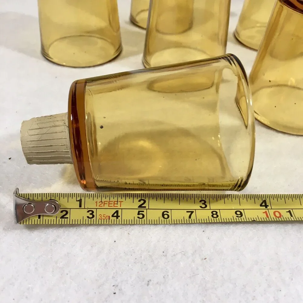 Lot Of 6 Amber Votive Sconce Replacement Glass Globe